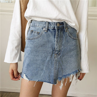 Summer Jeans Skirt Women High Waist
