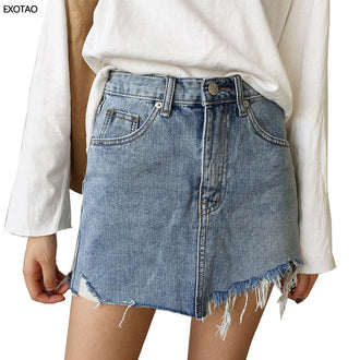 Summer Jeans Skirt Women High Waist
