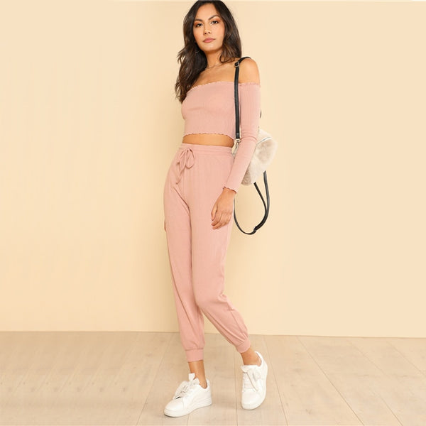 Women 2 Piece Set Top and Pants Casual