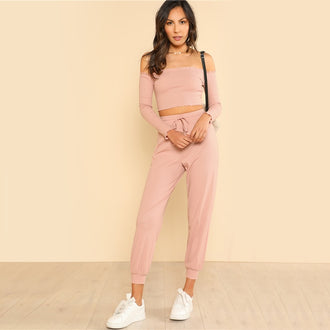 Women 2 Piece Set Top and Pants Casual