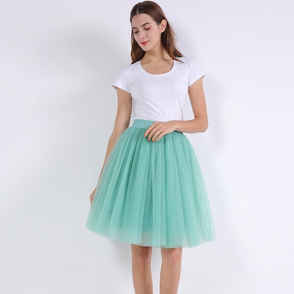 5 Layers 60cm Princess Midi Tulle Skirt